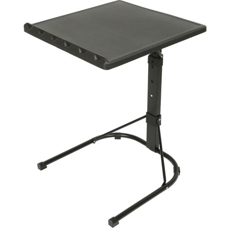 Table pour ordinateur à roulettes, Table d'appoint pliable pour ordinateur portable pour lit, canapé, extérieur - Noir (1/5)