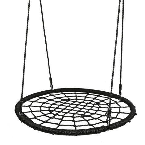 Aqrau Balancoire nid d'oiseau 100cm Balançoire Extérieure, Réglable en Hauteur pour Enfants et Adultes 90 kg, Noir (1/5)