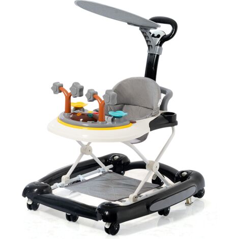 Trotteur Avec Musique Lumière Trotteur Bébé Évolutif 3 En 1 OHMG - Pousseur Marche Avec Musique Et Lumières | Hauteur Réglable | Idéal 6-18 Mois Trotteur Musique Lumière