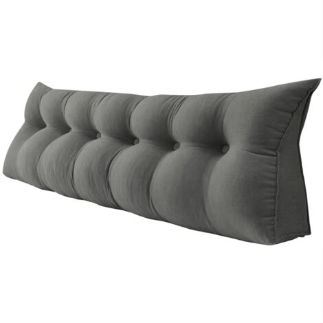 Coussin de Lecture Compensé, Triangulaire Coussin à Coins, Coussin Triangulaire, Coussin Canape, Support De Positionnement, Doux et Confortable - Gris 180cm (1/5)