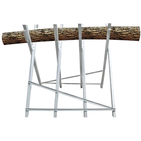 Aqrau Chevalet de Sciage en Acier Galvanisé / Chevalet de Tronçonnage Pliable / 4 tréteaux /Charge max.120 kg, menuiserie