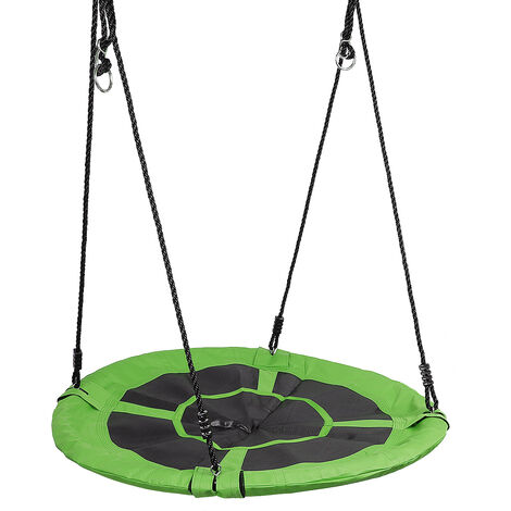 Aqrau Balançoire de jardin extérieure, grande balançoire ronde diamètre 100 cm, cordes réglables (1/5)