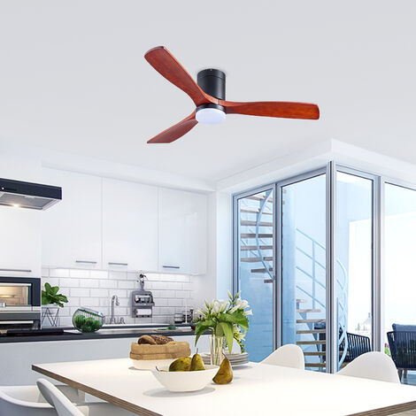 Ventilateur De Plafond UOEONR Avec Lumière LED - 50W - Télécommande Et APP - Noir 33 Cm