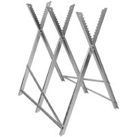 Aqrau Chevalet de Sciage en Acier Galvanisé / Chevalet de Tronçonnage Pliable / 3 tréteaux /Charge max.100 kg, menuiserie