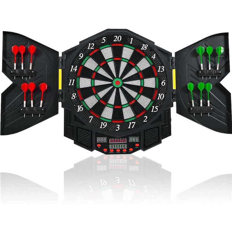 Gioco Bersaglio freccette tiro al bersaglio tabellone professionale tiro a  segno bambini adulti con frecce in acciaio darts board double face bianco  nero 40 cm rotondo casa da appendere a muro (3) 