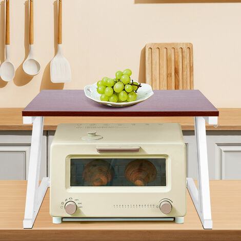 Scaffale Microonde A 3 Livelli Regolabile 40-64cm | Con Ganci - Organizza La Tua Cucina - Foto 10