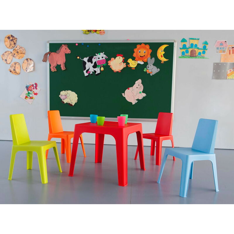 Relaxdays Bureau et chaise pour enfants, tiroir et 2 compartiments ouverts,  motif maritime, bleu - blanc