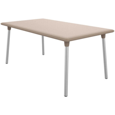 Table de jardin rectangulaire 160x90 cm – Aluminium et polypropylène – Résistante aux intempéries et UV – Pour 2-4 personnes – Resol (1/4)
