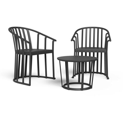Resol RAFF Fauteuil-Table Intérieur, Extérieur Set 2+1 Noir (1/5)