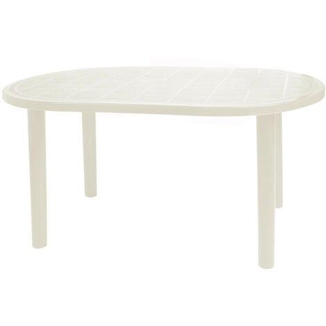 Garbar – Table ovale extérieure 140x90 cm – Polypropylène résistant aux intempéries – Pour 4 à 6 personnes – Protection solaire UV