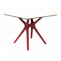 Table carrée intérieure 90x90 rouge - blanc VELA S Resol