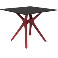 Table carrée intérieure 90x90 rouge - noir VELA S Resol