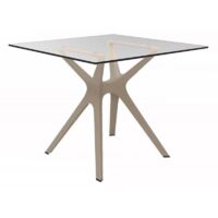 Table carrée intérieure 90x90 sable - verre VELA S Resol