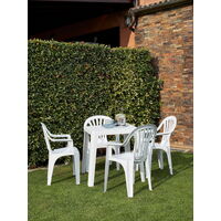 6 chaises en plastique pour terrasse mobilier de jardin dossier bas empilable intérieur/extérieur 