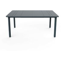 Garbar – Table rectangulaire de jardin 160x90 cm – Pied gris foncé – Résistante aux UV et intempéries – Pour 4-6 personnes