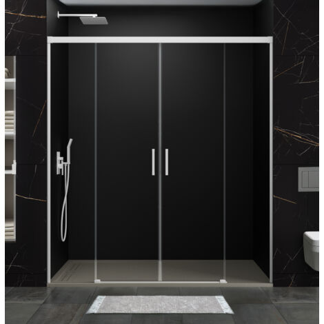 PAROI DE DOUCHE 2 FIXES + 2 COULISSANTS 162-172 cm. MODÈLE: BASICA BLANC (1/5)