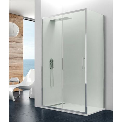 Paroi de douche frontal avec latérale fixe PRESTIGE Mesure frontal 137,4-140,4 / Mesure lat. fixe 66-69 (1/4)