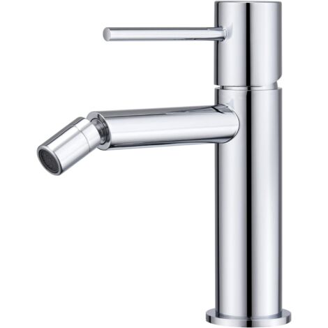 IMEX Miscelatore bidet monocomando in ottone e zama cromato con cartuccia ceramica Ø26 mm e set 2 flessibili 3-8 per installazione semplice e sicura Serie MONZA Imex-BDM039-2