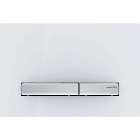 Placca Geberit Sigma50 Square Bianco / Cromato Doppio Tasto 115.788.11.2 Bianco