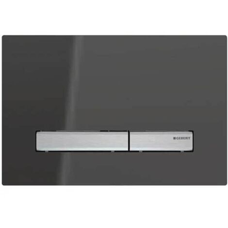 Placca Geberit Sigma50 Square Vetro Fumè a Specchio / Cromato Doppio Tasto  115.788.SD.2 Cromato