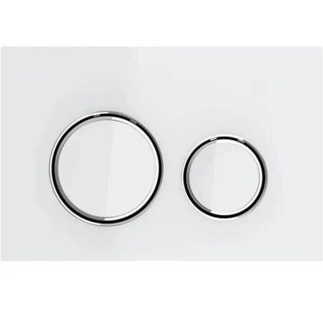 Placca Geberit Sigma50 Round Vetro Bianco / Cromato Doppio Tasto 115.884.SI.1 Vetro Bianco