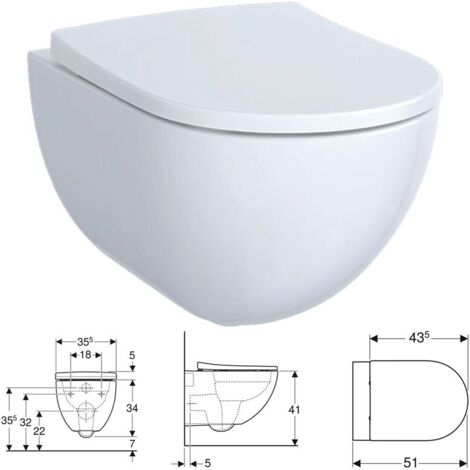 GEBERIT Acanto vaso con sedile chiusura rallentata sospeso 36,6x51 bianco codice prod: 500.606.01.2