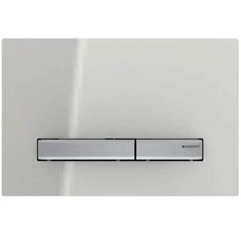 Placca Geberit Sigma50 Square Effetto Vetro Grigio Sabbia / Cromo Doppio Tasto  115.788.JL.2 Cromato