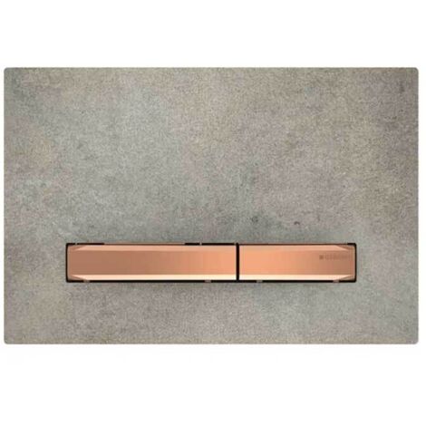 Placca Geberit Sigma50 Square Effetto Cemento / Oro Rosso Doppio Tasto  115.670.JV.2 Oro Rosso