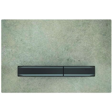 Placca Geberit Sigma50 Square Effetto Cemento / Nero Cromato Doppio Tasto  115.671.JV.2 Nero Cromo