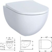 GEBERIT Acanto vaso con sedile chiusura rallentata sospeso 36,6x51 bianco codice prod: 500.606.01.2