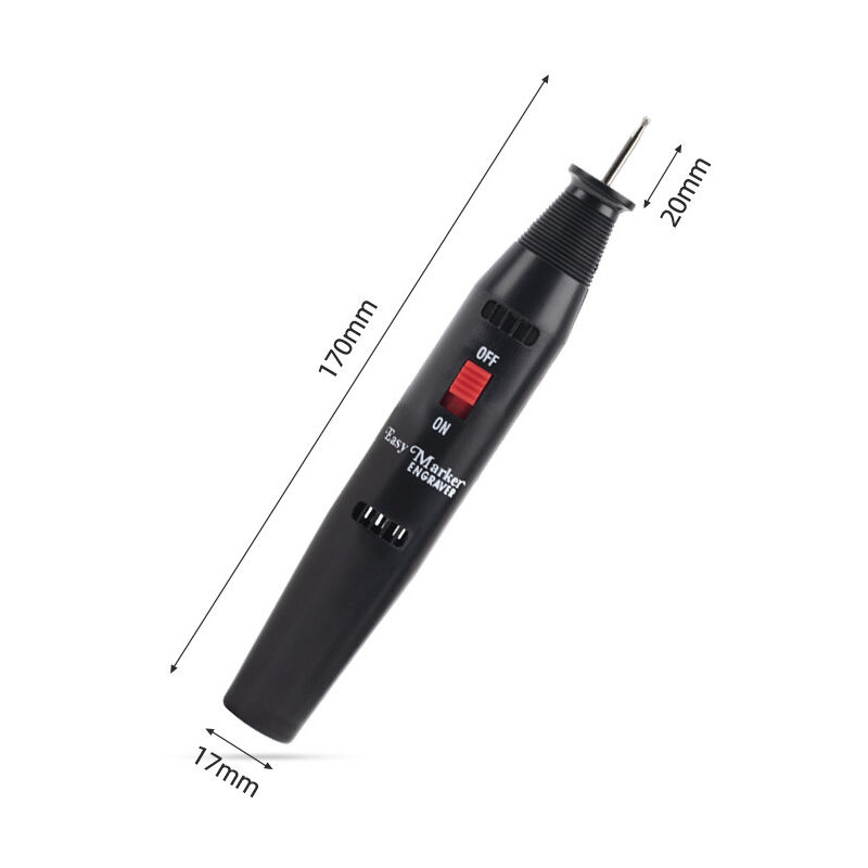 Penna per incisione elettrica DMD vetro metallo acciaio inossidabile  incisione su legno pietra penna per incisione nera uovo (senza batteria),  SOEKAVIA