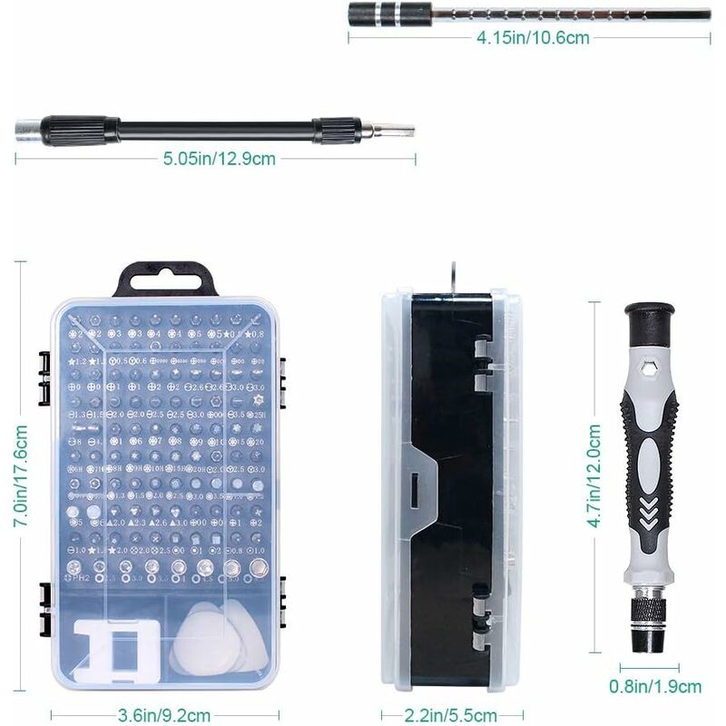 115 in 1 mini set di cacciaviti kit di precisione strumenti piccola scatola  cacciavite torx computer laptop smontaggio per Macbook, iPhone, riparazione,  occhiali, fai da te, orologio, smartphone, SOEK