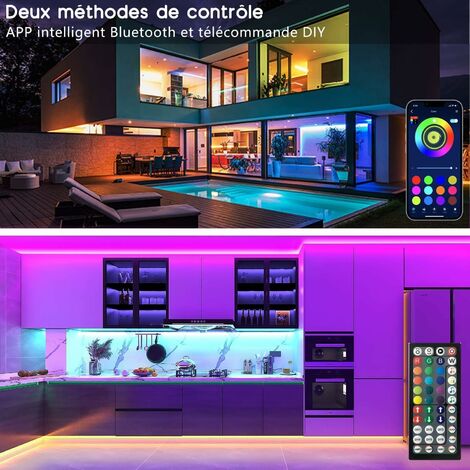 Striscia Led 30m (15mx2), Led Bluetooth per camera da letto, Striscia Led  controllata da telecomando APP