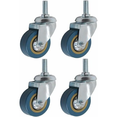 Set di 4 rotelle per mobili a 360° Rotella girevole per carichi pesanti da  75 mm M10, SOEKAVIA