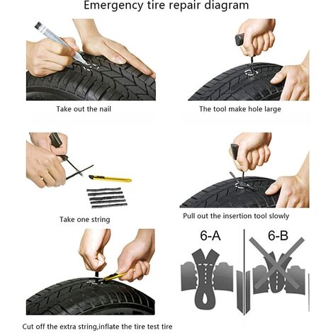 Nuovi Strumenti Kit Di Riparazione Pneumatici Auto Con Strisce Di