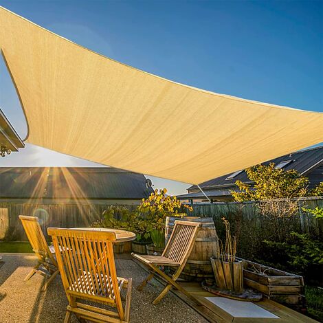 Vela ombreggiante, Vela ombreggiante 4 x 5 M - Tenda da sole da esterno  impermeabile Anti-UV per Terrazzo Giardino,SOEKAVIA