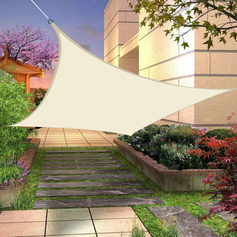 Vela ombreggiante rettangolare impermeabile 2x3m, telo ombreggiante  impermeabile per giardino e terrazzo, protezione UV, bianco latte