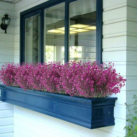 4 pezzi Gypsophila artificiale 7 rami fiori artificiali arbusto artificiale  cespuglio fiori finti decorazione viola per