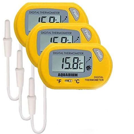 Termometro digitale LCD 3 pezzi per acquario acquario vivarium rettile  terrario (giallo), SOEKAVIA
