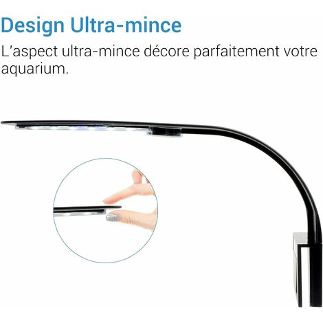 Luce led ultrasottili per piccolo acquario, mini lampada a morsetto per  acquario, 10w (bianco)