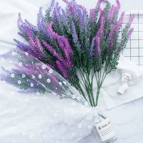 6 pezzi fiori di lavanda artificiale, fiori viola di lavanda artificiale,  fiori di lavanda finti pianta