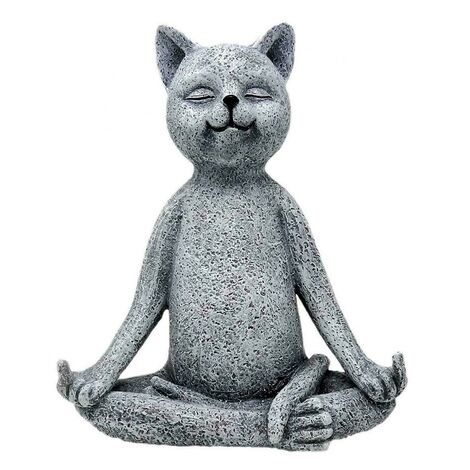 Statua di rana meditante, scultura in pietra di animale carino, statuette  di meditazione yoga di cane