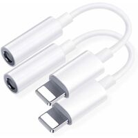 SOEKAVIA 【2 pack adattatore per cuffie per iPhone 11, adattatore per cuffie  jack Aux Audio da 3,5 mm cavo splitter musicale compatibile con iPhone 7/7  Plus / 8/8 Plus / X / XR / XS / XS Max / 11/12 per tutti iOS