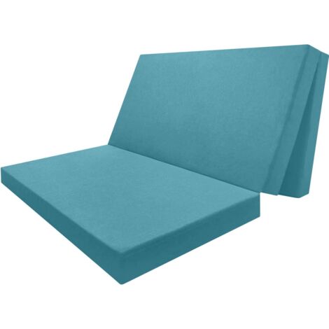 COLCHÓN PLEGABLE CAMPER TURQUESA 120X190. Núcleo D28 Kg/m3 Desenfundable