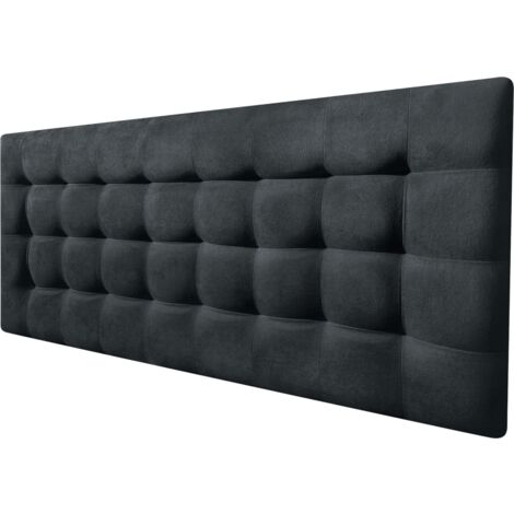 Cabecero Cama CANADÁ DELUXE tapizado tejido antimanchas Negro 150x70cm (1/4)