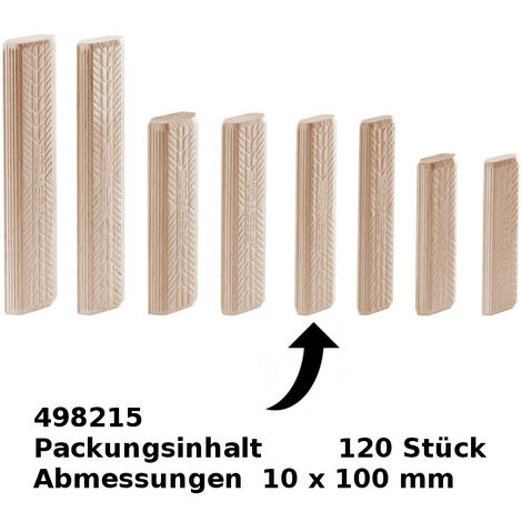 Festool DOMINO Dübel Buche 4x20mm - 14x140mm für Dübelfräse Fräsmaschine Fräser 498215 10X100 / 120Stück