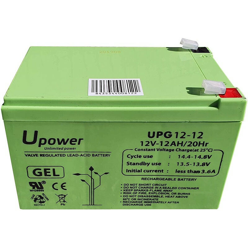 Batería U-Power 12V 7Ah, Batería Plomo AGM