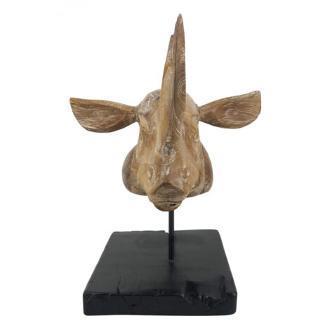 Rhinoceros en bois sculpté. Thaïlande