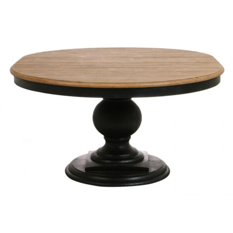 Table ronde extensible - Bois - Noir - Interior's