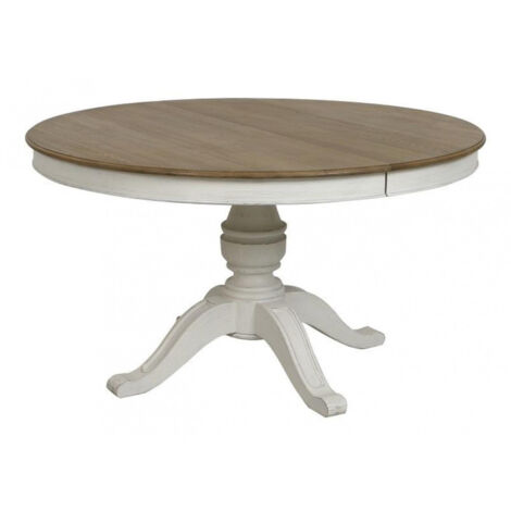 Table ronde extensible pour 6 à 10 pers - Bois - Blanc - Interior's
